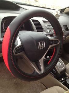 Leather Steering Wheel Cover White Inner