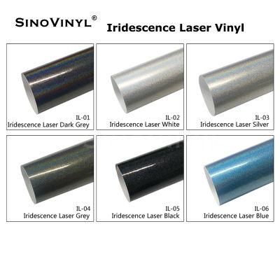SINOVINYL Laser Iridescent Diamond Gold Wrap Silver Car Sheet Vinyl Air Bubble Free Car Vinyl