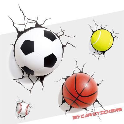 Creative Customized 3D Football Logo PVC Stickers For Car Windows