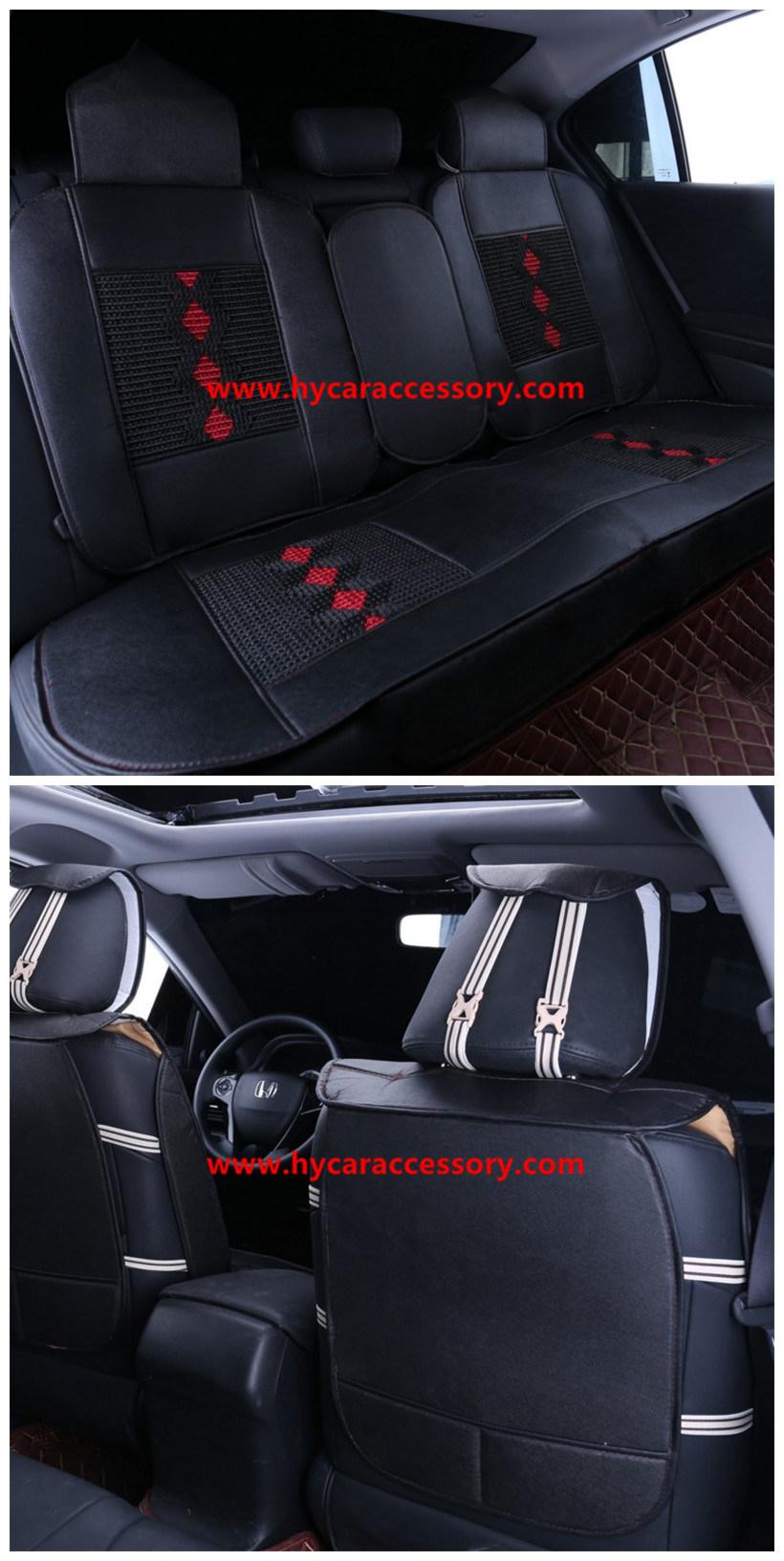 Car Accessories Car Decoration Cushion Universal Beige Ice Silk PU Leather Auto Car Seat Cover