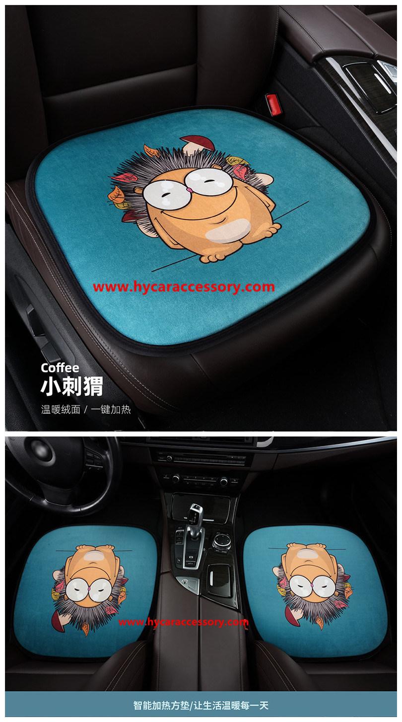 Car Decoration Car Interiorcar Accessory Home Office Universal Cartoon USB Heating Cushion Pad Winter Auto Heated Car Seat Cushion
