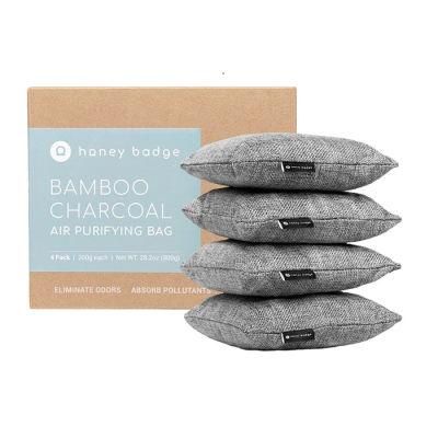 Charcoal Bamboo Air Purifying Bags, Odor Eliminator and Purifier for Your Home, Shoe Closet, Car, Gym, Litter Box