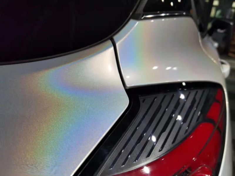Iridescent Laser White Vinyl Film with Air Bubble Free