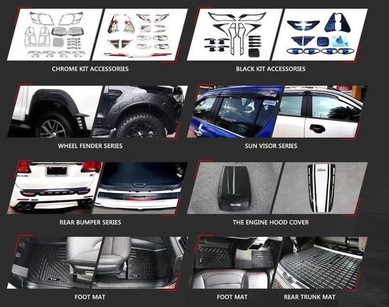 ABS Side Body Cladding Body Trims for Toyota Fortuner 2016