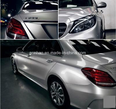 China Factory Glossy PVC Silver Color Pearl Chrome Metallic Candy Car Vinyl Wraps with Air Free
