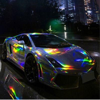 1.52*18m Holographic Laser Chrome Car Wrap Vinyl Air Release Film