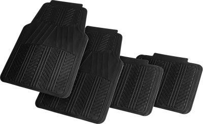 Universal Rubber Floor Mats All Season Custom Fit All Cars 4 Piece Black