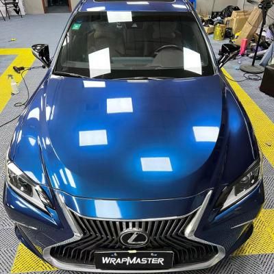 Wrapmaster 1.52*18m Super Glossy Pet Backing Car Sticker Blue Protective Film