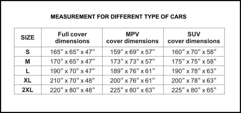Newest Design PEVA and PP Cotton Car Cover