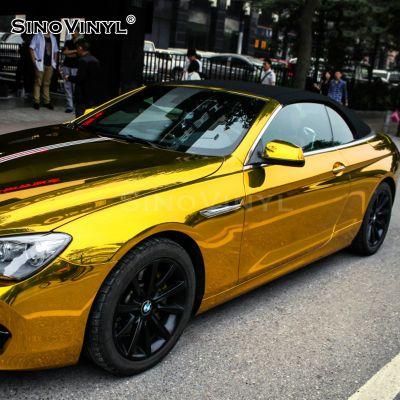 SINOVINYL Removable Car Foil Anti UV Bubble Free Channel Chrome Mirror Car Wrap Vinyl 3 Layers