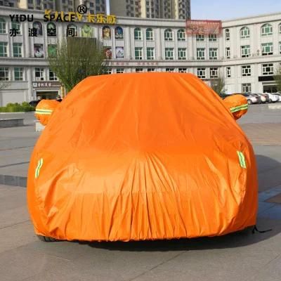 Orange Folding Oxford Sunshade Sunproof Portable Waterproof Manful Car Cover