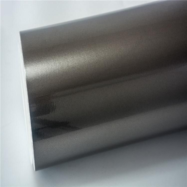 Glossy Metallic Brown Gray Vinyl Wrap Sticker Car Film
