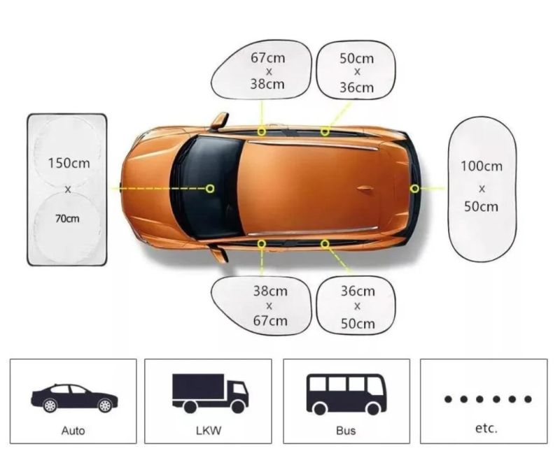 Customized Promotional Car Windshield Sun Shade Cover Sublimation Side Window Car Sunshade