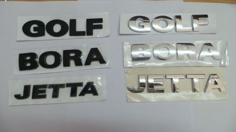 ABS Silver Custom Logo Car Accessories New Auto Letter Badge Emblem