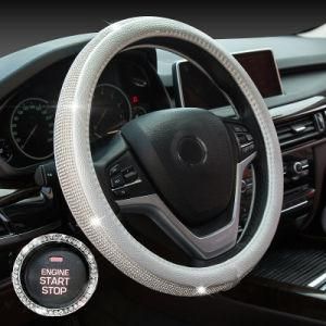 Sliver Luxury Crystal Diamond Car Steering Wheel Cover