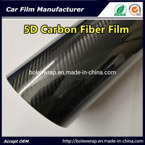 Glossy Black 5D Carbon Fiber Vinyl Film Wrap with Air Free Bubble DIY Car Film