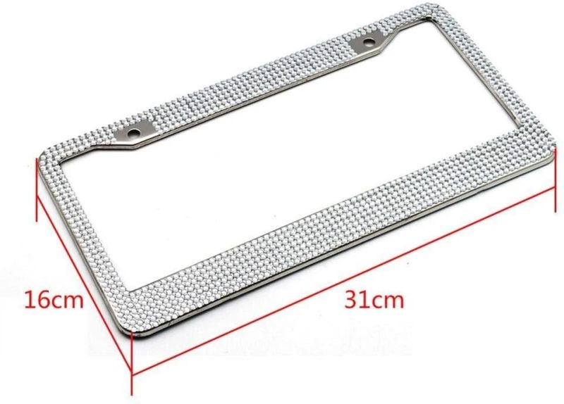 Stainless Steel Bling Car License Plate Frame Cover