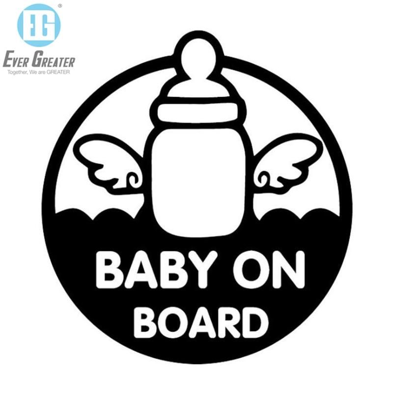 Carton Baby on Board Sign for Cars Kids Safety Warning Sticker Baby on Board Sicker with Suction Cups