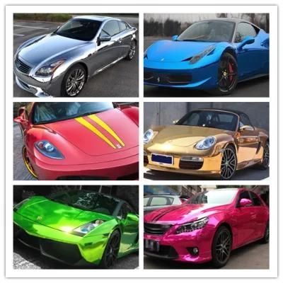 China Manufacturer Film Bright Metal Foil Car Wrap Vinyl Roll Anti UV PVC Mirror Chrome Car Sticker Wrap