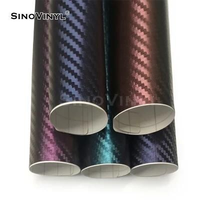 SINOVINYL OEM Wholesale Custom Color Chameleon Carbon Fiber Wrapping Car Wrap Vinyl