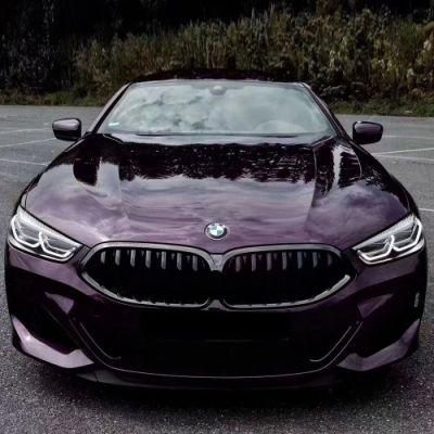 Tsautop 1.52*18m Pet Backing Super Glossy Metallic Midnight Purple Vinyl Wrap Car Body Sticker