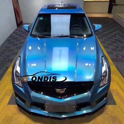 Glossy Blue Iridescence Laser Vehicle Wrapping Full Car Body Sticker Foil Car Vinyl Film