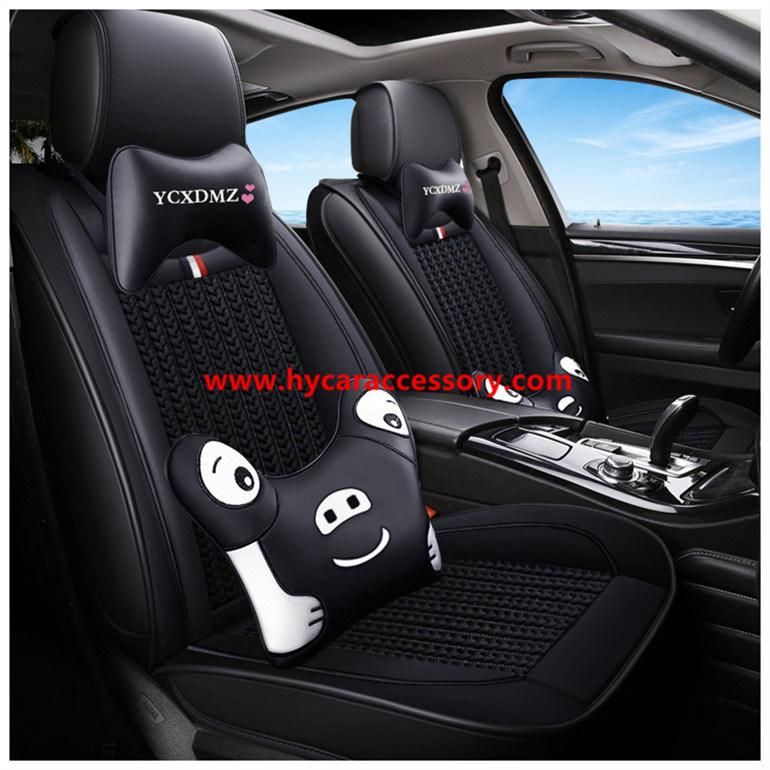 Car Accessories Car Decoration Luxury Seat Cover Universal Pure Leather+Ice Silk Auto Car Seat Cushion