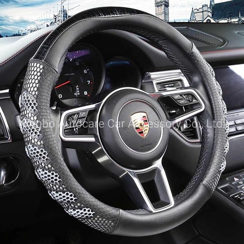 Leather PVC Carbon Fiber Steering Wheel Cover