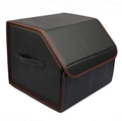 Luxury Foldable Collapsible Car Trunk Organizer Storage Container Bag PU Leather Car Organizer Foldable