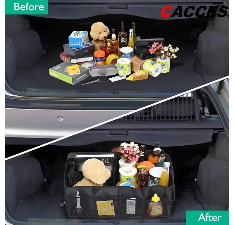 Car Boot Storage Organiser Boot Storage Box Heavy Duty Collapsible Multi Compartment Trunk Storage Organiser Waterproof Portable Trunk Organiser for Cars