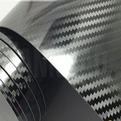 Car Body Sticker Film Air Bubble Free Black Glossy 5D Carbon Fiber Car Vinyl Wrap