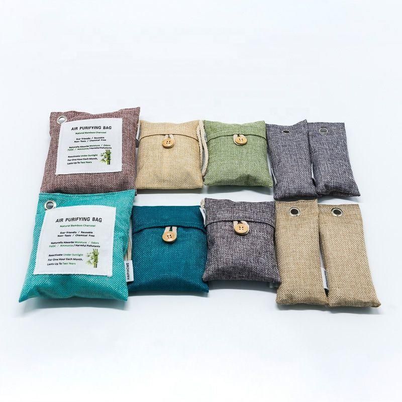 Natural Air Purifying Bag Fragrance Air Purifying Odor Eliminator Natural Bamboo Charcoal Captures Bag (200g*4)