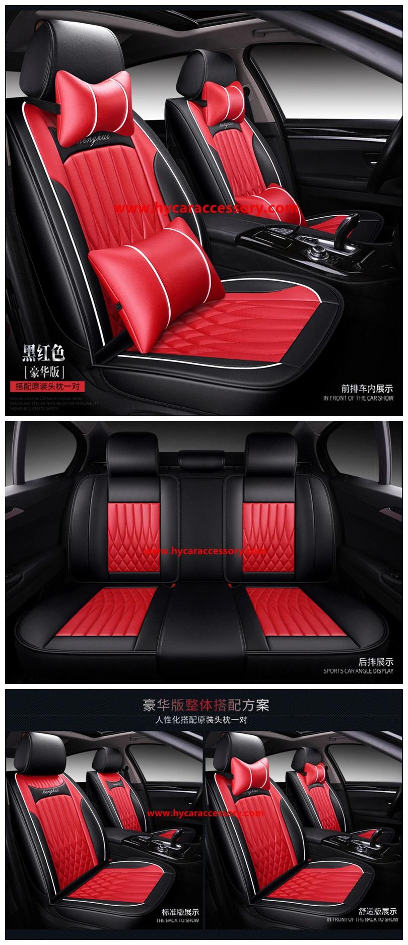 Car Accessories All Weather Seat Cover Universal Red Black Luxury PU Leather Car Seat Cushion