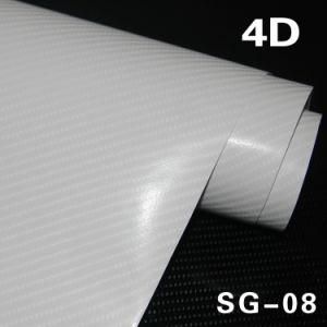 High Quality 1.52X30m Air Channel Adhesive 4D Black Carbon Fiber Car Vinyl Wrap