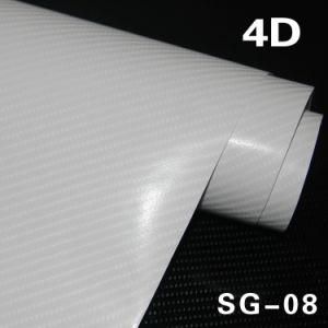 High Quality 1.52X30m Air Channel Adhesive 4D Black Carbon Fiber Car Vinyl Wrap