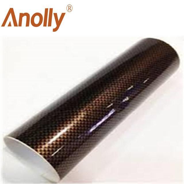 China Manufacturer Film 2D Colors Carbon Fiber Sheet Glossy Foil Color Change Vinyl Gold Silver Car Wrap Vinyl