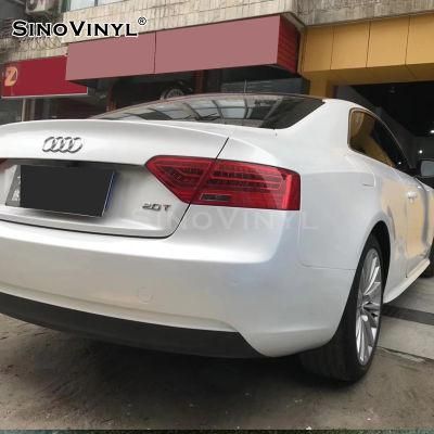 SINOVINYL 1.52x18M/5x59FT Polymer PVC Film Matte Pearlescent White Car Wrapping Vinyl Paper