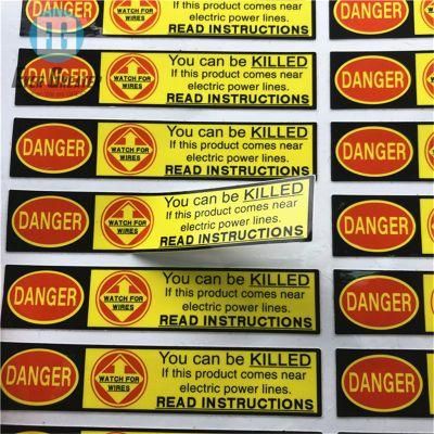 Label Factory Full Color Printing Warning Label PVC Warning Sticker