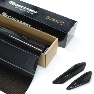OEM Size Carbon Fiber 3D 4D 5D 6D 7D 9dglossy Black Car Vinyl Wrap Film