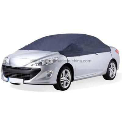 Blue Color Waterproof Dust Proof Wholesale Half Car Cover with Elastic Cord
