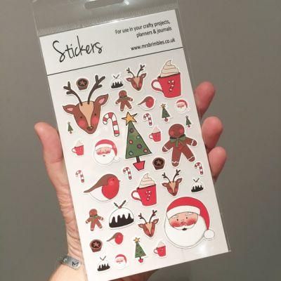 Hot Sale New Santa Stickers for Windows, Christmas Decoration Printing