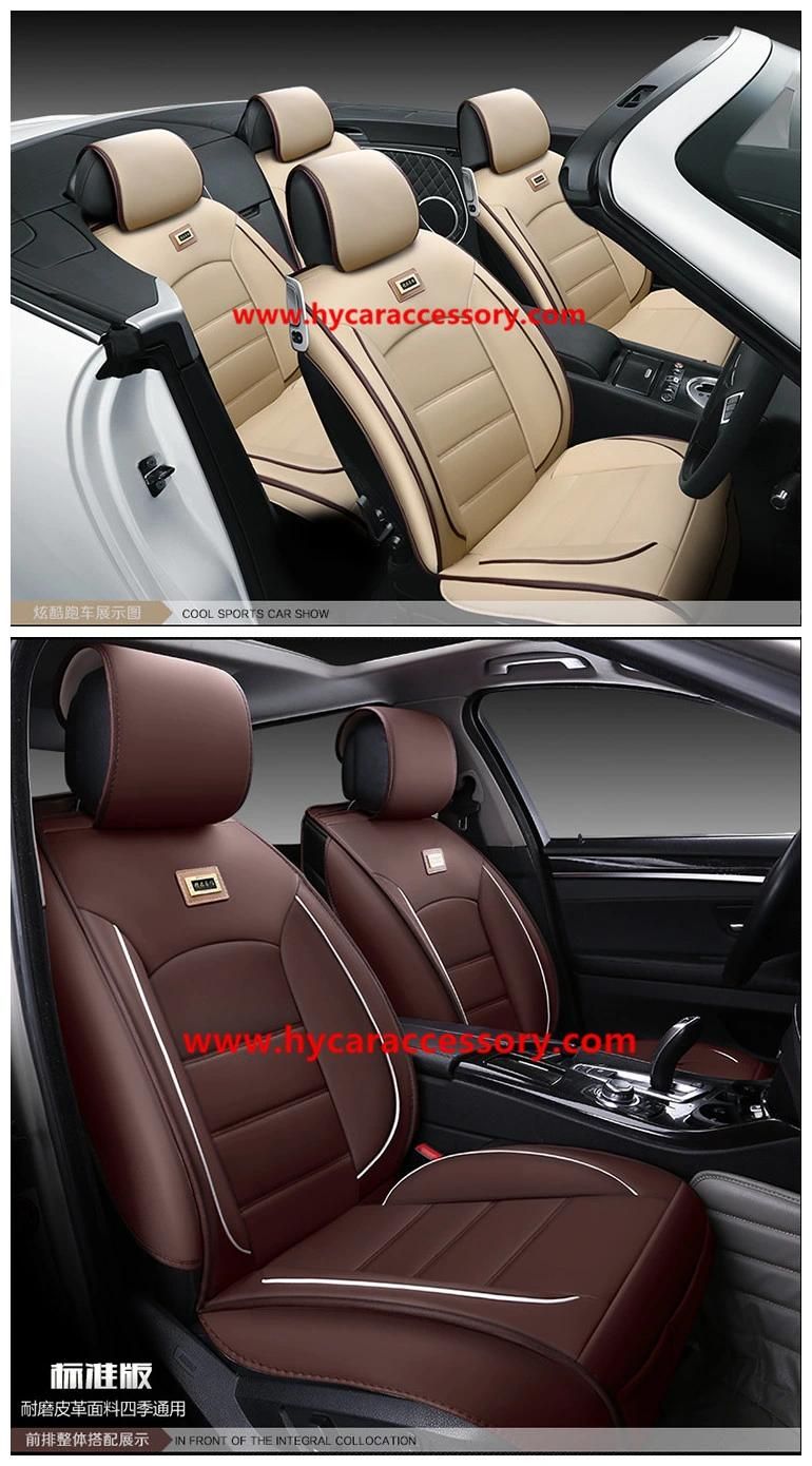 Factory Supply PVC/PU Leather Universal Black Car Seat Cover for All 5 Seater Car Models
