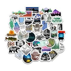 50 PCS Camping Travel Stickers Wilderness Adventure Outdoor Landscape Waterproof Decal Sticker