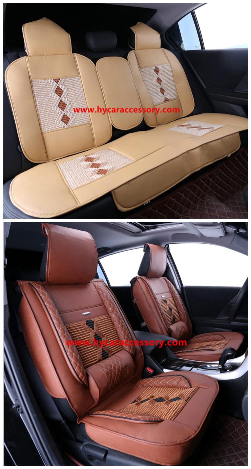 Car Accessories Car Decoration Cushion Universal Beige Ice Silk PU Leather Auto Car Seat Cover