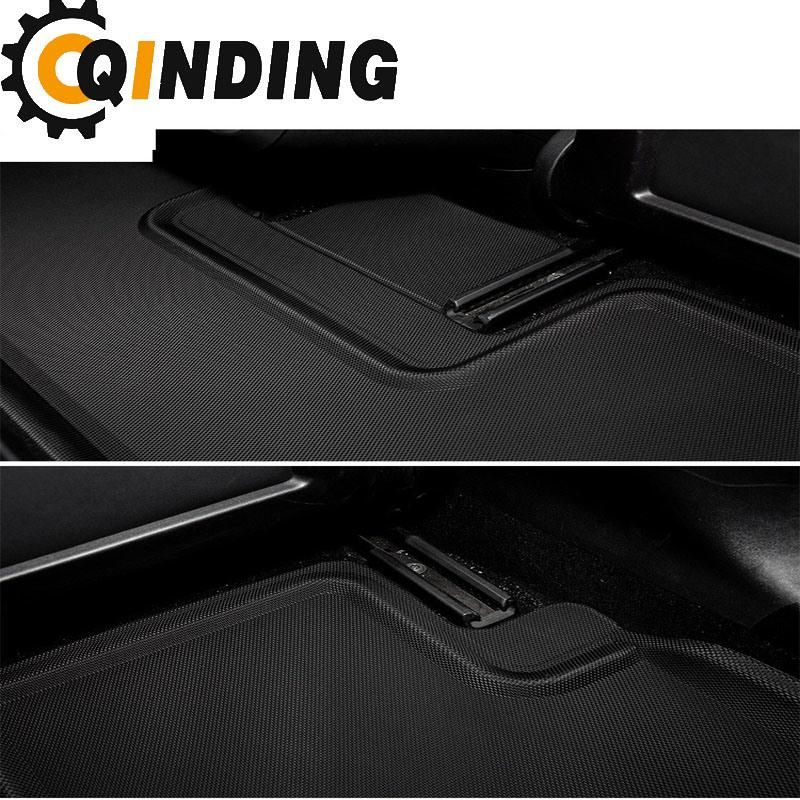 Heavy Duty Universal 3PCS PVC Rubber Car Floor Mats All Weather Protection in Black Color - Trimmalbe Semi-Custom Fit