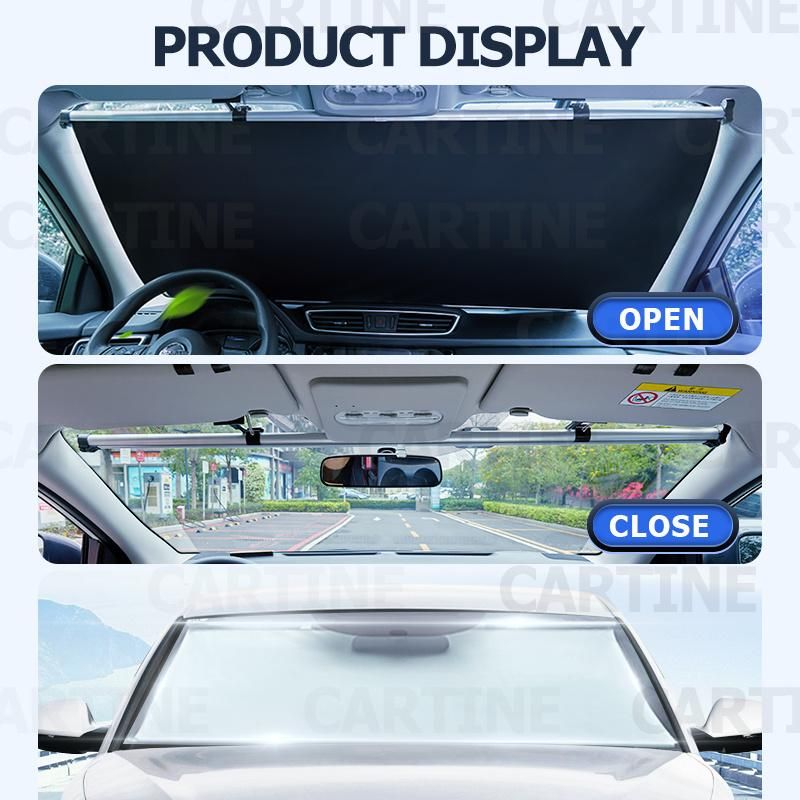 Car Sunscreen and UV Protection Cover Retractable Folding Sunshade in Automobile
