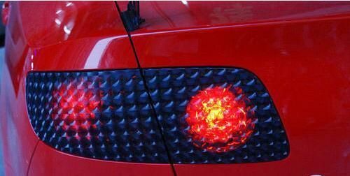Self Adhesive Light Purple 3D Car Eyes Lenticular Lamp Sticker