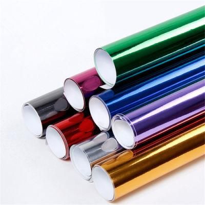 Glossy Chrome Gold Car Vinyl Wrap Adhesive Film Car Foiling