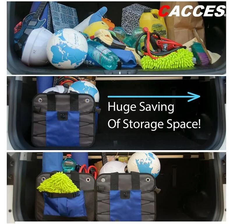 Cacces Car Storage Box Car Trunk Organiser Trunk Organiser Car Boot Organizer Collapsible Trunk Storage Organiser Portable Cargo Organiser Multi Compartments