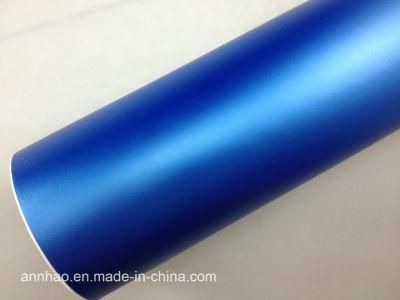 Premium 1.52X18m Self Adhesive Pearl Blue Matte Car Vinyl Wraps